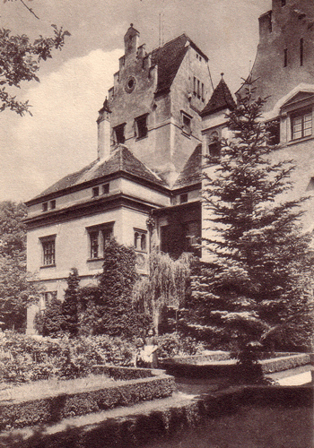 Bernheimer Schlösschen Gartenseite, auf einer historischen Ansichtskarte, ca. 30er-Jahre © privat