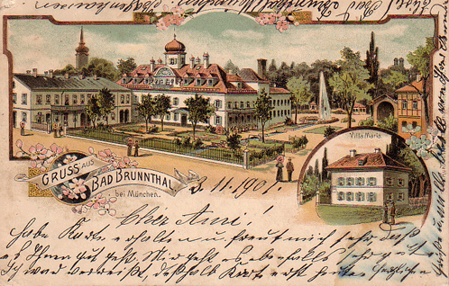 Bad Brunnthal mit "Villa Maria", Ansichtskarte aus dem Jahr 1901 (privat)