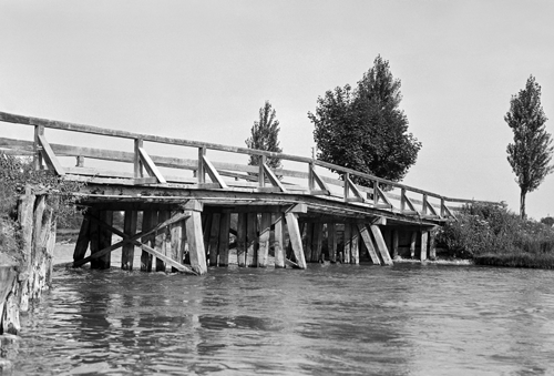 Die Pfahljochbrücke bei Emmering, vermutlich 2. Hälfte des 19. Jahrhunderts, Deutsches Museum