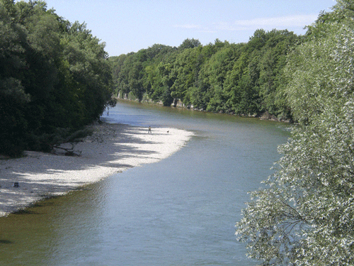 Blick von der Max-Joseph-Brücke auf die Isar © dietlind pedarnig (2007)