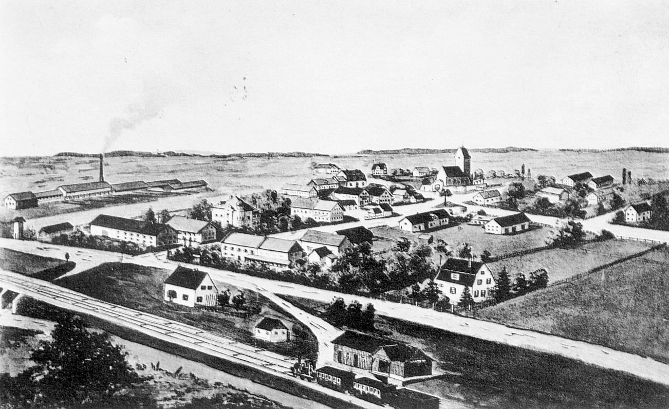 Johanneskirchen, mit Blick nach Westen, auf Ober- und Unterföhring, Ansichtskarte um 1910