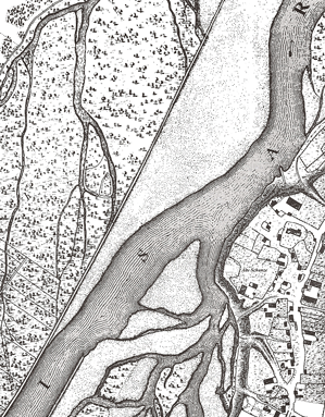 Isarverlauf bei Oberföhring 1816