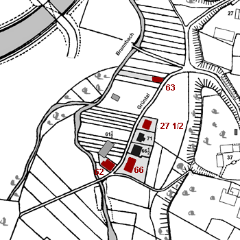 Lageplan "Grüntal im 19. Jahrhundert" © Thomas Bernst