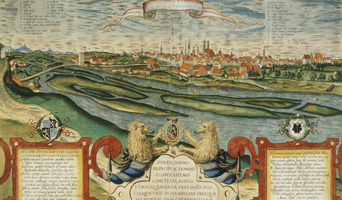 Gesamtansicht von München, Georg Hufnagel, 1586, Stadtmuseum München.