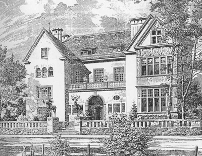 Skizze der "Lindenhofvilla" in der Höchlstraße 4 in Bogenhausen (1904)