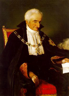 Montgelas im Alter von 75 Jahren in der Tracht des Hubertus-Ordens