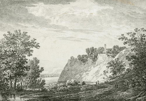 "Vehring an der Isar", 1810. Kreidelithographie von Max Joseph Wagenbauer.