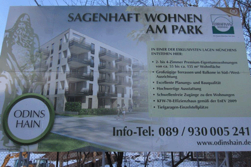 Bautafel am Normannenplatz, Februar 2012, hpt © Verein für Stadtteilkultur im Münchner Nordosten e.V.