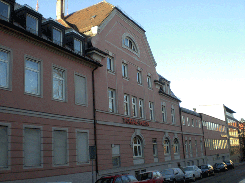 Das ehemalige Togal-Werk 2010 aus der gleichen Sicht, von der Törringstraße aus gesehen