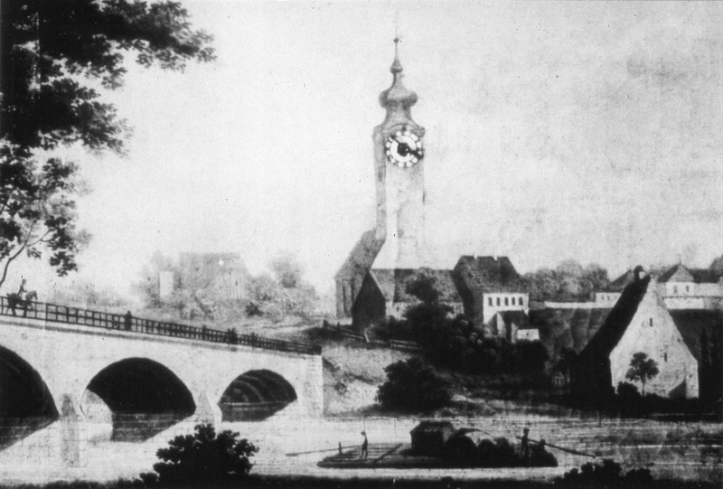 Zeichnung der Wiebeking'schen Bogenbrücke, ca. 1811 Quelle: Privatbesitz