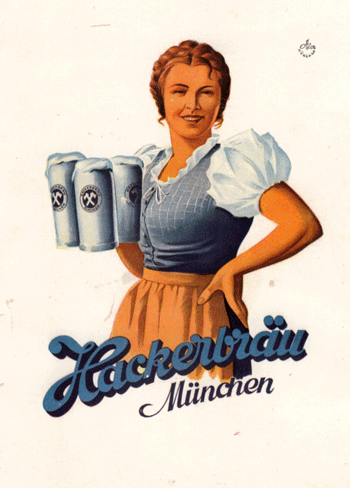 Werbekarte Hackerbräu München, 1930er-Jahre © privat.