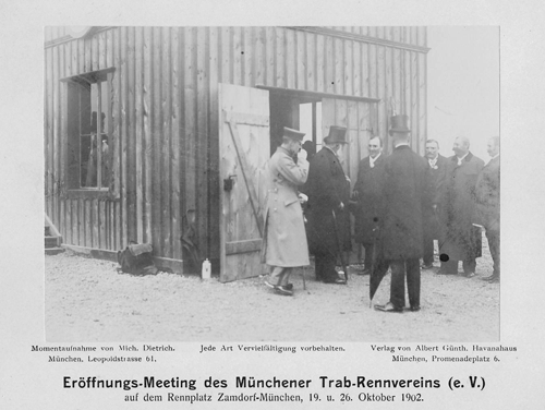 Das Eröffnungs-Meeting des Trab-Rennvereins e.V., 19. und 26. Oktober 1903 mit Prinz Ludwig, © Archiv des Trabrennvereins Daglfing