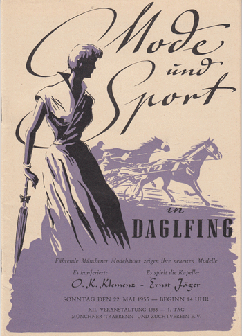 Wettzeitschrift Trabrennbahn Daglfing, 1955, © privat