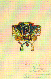 Schmuckentwürfe von Georg Pezold, 1900/1901; Buchscan aus: Götz, s.o., S. 265.