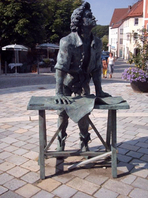 Denkmal für Johann Michael Fischer in seiner Geburtsstadt Burglengenfeld in der Oberpfalz.