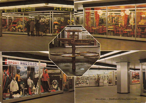 Schalenbrunnen von Friederichsen im Stachus-Untergeschoss, Mehrfach-Ansichtskarte 1971
