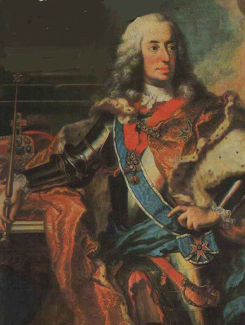 Georges Desmarées: Kaiser des Heiligen Römischen Reiches Karl VII., Ausschnitt eines Bildes um 1766 (heute Schloss Nymphenburg)