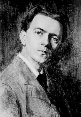 Selbstporträt Friedrich Lauers, entstanden wahrscheinlich 1900 bis 1905 in München (publiziert in der Zeitschrift »Das Reich«)