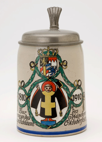 Franz Ringer, Offizieller Oktoberfestkrug 1910, 1910, K-64/829; Sammlung Stadtmuseum München ©