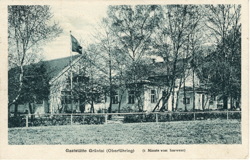 Gaststätte Grüntal: »1 Minute vom Isarwehr«, o.J., Privatsammlung