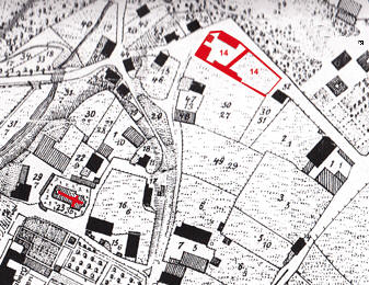 Der »Küchlmayr-Hof« auf dem Urkatasterplan von 1812.