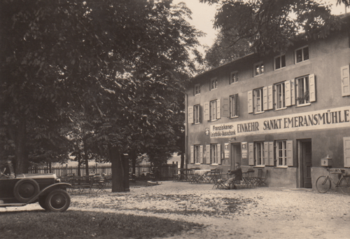 Sankt Emmeramsmühle, um 1930. Ansichtskarte © privat.
