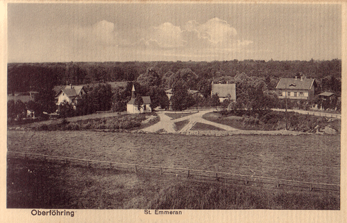 die Kapelle im Jahr 1913; aus: Ansichtskartensammlung: "Die Gemeinde Oberföhring bei München in Wort und BiId vor der Verleibung in die Großstadt", Verlag Hans Pernat.
