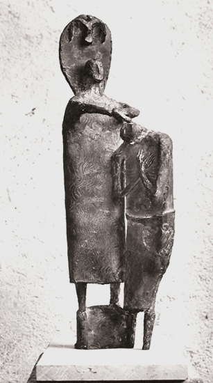 "Bronzefigur "Taufe im Jordan", 54cm, für das Taufbecken in St. Emmeram von Karl Potzler (1963); Foto mit freundlicher Genehmigung der Witwe des Künstlers