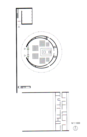 der Grundriss von Sep Ruf (Buchscan aus: "Sep Ruf", hrsg. von Winfrid Nerdinger, München 2008.)