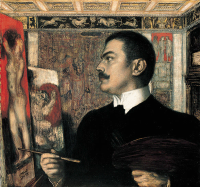 Franz von Stuck, Selbstbildnis im Atelier, 1905