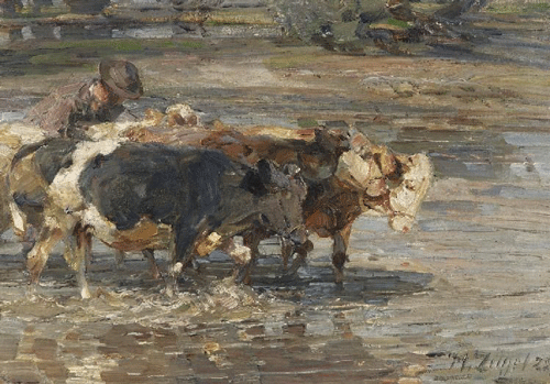 Heinrich von Zügel, Kühe, 1923.