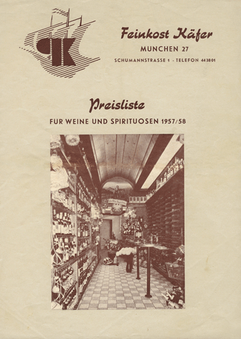 Preisliste Feinkost Käfer 1957/58 © ????