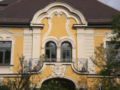 Detailansicht der Villa Möhlstraße 16 von Architekt Hans Seidl © dietlind pedarnig, 2008.