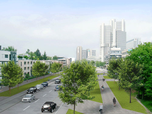 Visualisierung der geplanten Begrünung an der Richard-Strauss-Straße © Winhard 3d + Webdesign