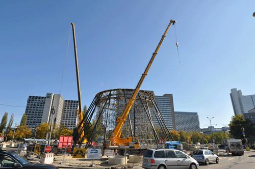 Bauarbeiten an »Mae West». © Baureferat Stadt München, Oktober 2010.