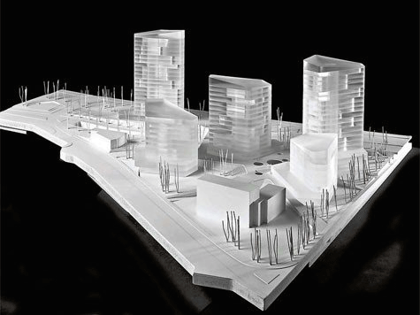 Model der Steinhausener Skyline der »Bavarian Towers«, 2009 © Bayern Projekt