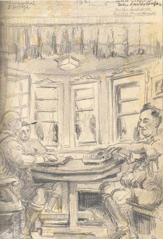 Skizze aus dem Jahr 1931 aus dem Gästebuch der Grichmaiers; © privat